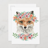 Floral Fox Briefkaart (Voorkant / Achterkant)