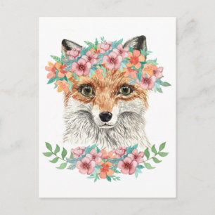 Floral Fox Briefkaart
