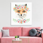 Floral Fox Canvas Afdruk (Insitu (Woonkamer))