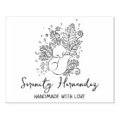 Floral Fox Custom Handmade with Love Rubberstempel (Afrduk)