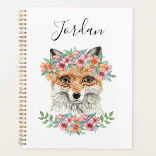 Floral Fox Jouw namen toevoegen Planner