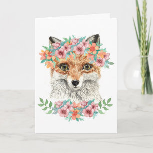 Floral Fox Kaart