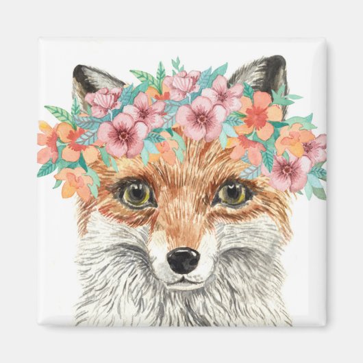 Floral Fox Magneet (Voorkant)
