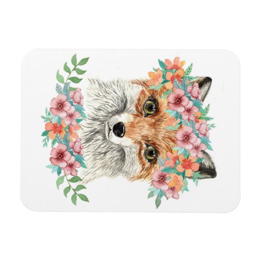 Floral Fox Magneet (Horizontaal)