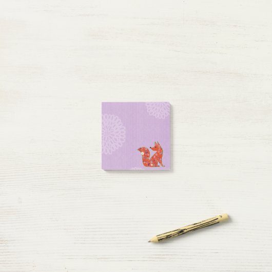 Floral Fox Post-It Notes (Op bureau)