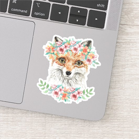 Floral Fox Sticker (Detail)