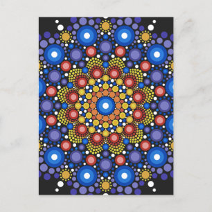 Floral Fractal Art gedateerd Retro Mandala Briefkaart