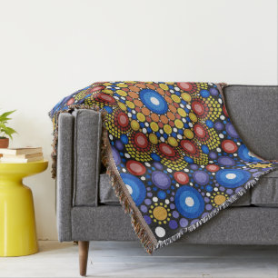 Floral Fractal Art gedateerd Retro Mandala Deken