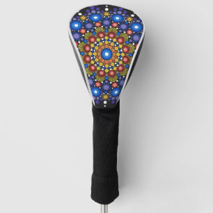 Floral Fractal Art gedateerd Retro Mandala Golfheadcover