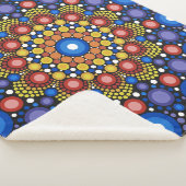 Floral Fractal Art gedateerd Retro Mandala Sherpa Deken (3/4)