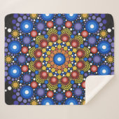 Floral Fractal Art gedateerd Retro Mandala Sherpa Deken (Voorkant (horizontaal))