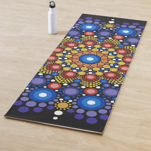 Floral Fractal Art gedateerd Retro Mandala Yogamat
