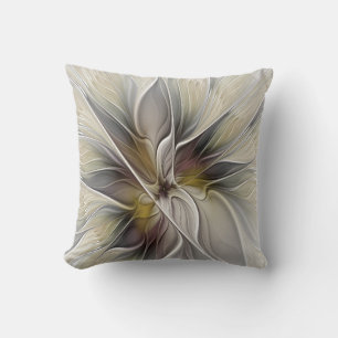 Floral Fractal, Fantasevloer met grondkleuren Kussen