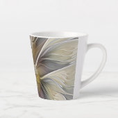 Floral Fractal, Fantasevloer met grondkleuren Latte Mok (Rechts)