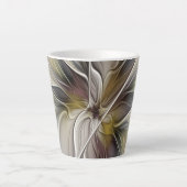 Floral Fractal, Fantasevloer met grondkleuren Latte Mok (Voorkant)