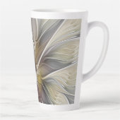 Floral Fractal, Fantasevloer met grondkleuren Latte Mok (Rechts)