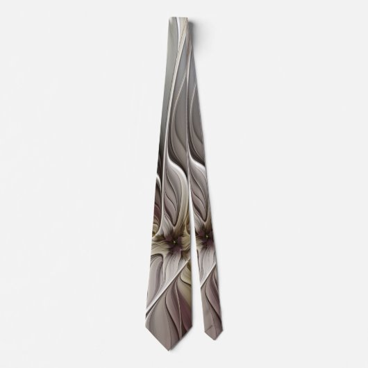 Floral Fractal, Fantasevloer met grondkleuren Stropdas (Voorkant)