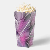 Floral Fractal Modern Abstract Bloemroze grijs Bedankdoosjes (Popped)