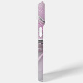 Floral Fractal Modern Abstract Bloemroze grijs Case-Mate iPhone Case (Achterkant / Rechts)