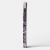 Floral Fractal Modern Abstract Bloemroze grijs Case-Mate iPhone Case (Achterkant / Links)