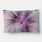 Floral Fractal Modern Abstract Bloemroze grijs Etui (Achterkant)