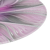 Floral Fractal Modern Abstract Bloemroze grijs Snijplank (Hoek)