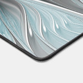 Floral Fractal Moderne Fleur Abstrait gris bleu (Coin)