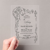 Floral Frame Calligraphy Acryli Wedding Invitation (In situ (ordinateur de poche))