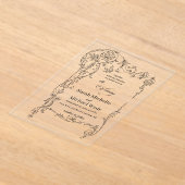 Floral Frame Calligraphy Acryli Wedding Invitation (Poser)