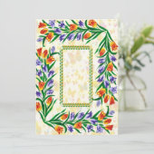 floral frame feestdagenkaart (Staand voorkant)