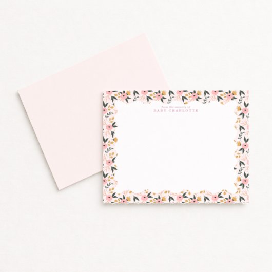 Floral Frame Nursery  Note Card Kaart
