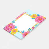 Floral Frame with Vibrant Flowers Post-it® Notes (Schuin)
