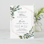 Floral Framed Invitation Kaart (Staand voorkant)