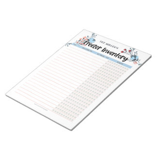 Floral Freezer Inventory Blue Notitieblok