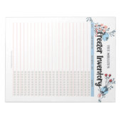 Floral Freezer Inventory Blue Notitieblok (Voorkant)