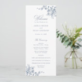 Floral French Toile Vintage Wedding Programme (Debout devant)