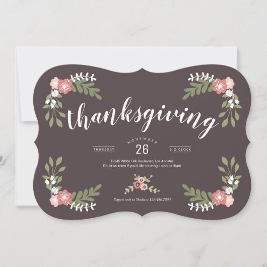 Floral Friendsgiving Holiday Kaart (Voorkant)