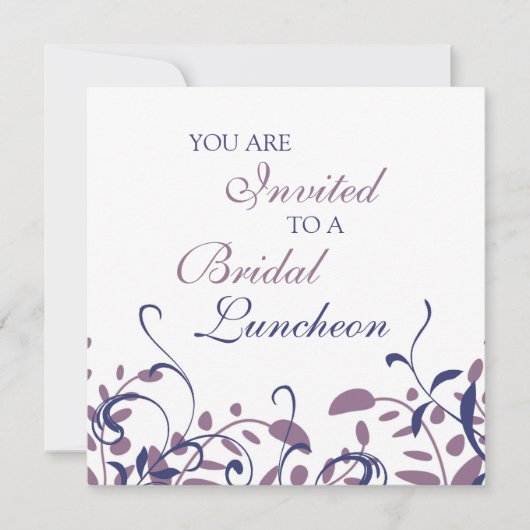 Floral Frotles Bridal Luncheon Cartes d'invitation (Devant)