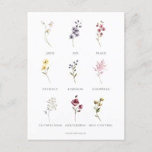 Floral Fruit of the Spirit Galatians 5 Briefkaart
