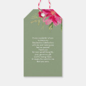 Floral Fuchsia Green Afstuderen dank u Cadeaulabel (Achterkant)