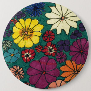 "Floral Fun" Abstracte Art Button