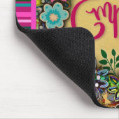 Floral Fun empoweren moderne streep-inspiratie Muismat (Hoek)