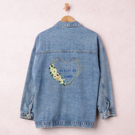 Floral Fun Mode Denim Jas Denim Jacket (Hangar)