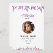 Floral Funeral Announcement Aankondiging (Voorkant / Achterkant)