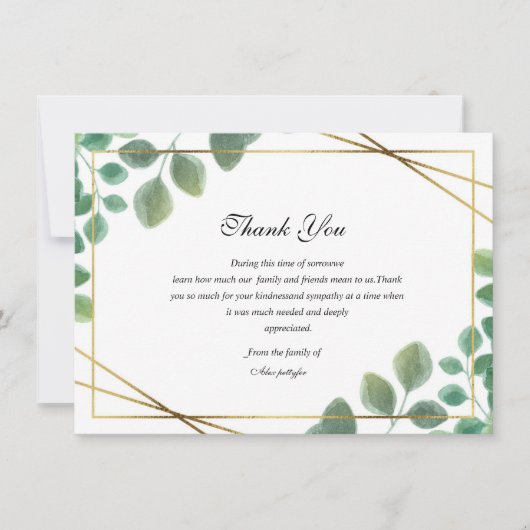 Floral Funeral Hartelijk dank Bedankkaart (Voorkant)