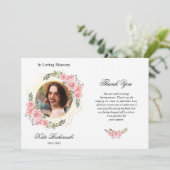 Floral Funeral Hartelijk dank Bedankkaart (Staand voorkant)