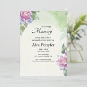 Floral Funeral Invitation & Announcement Card Aankondiging (Staand voorkant)