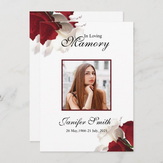 Floral Funeral Kaart (Voorkant / Achterkant)