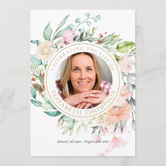 Floral Funeral Memorial Order of Service Programma (Voorkant)