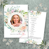 Floral Funeral Memorial Order of Service Programma